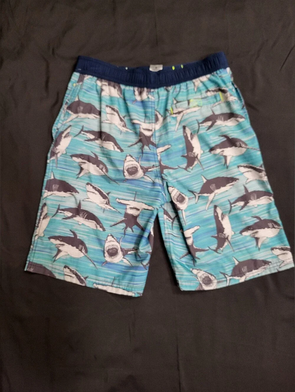 Wonder Nation Swim Trunks All-Over Shark Design Kids Size XXL(18)